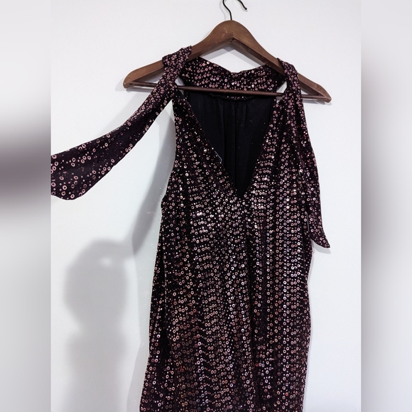 Kenar Red Sequin Halter Tie Top s: XL - Picture 4 of 10